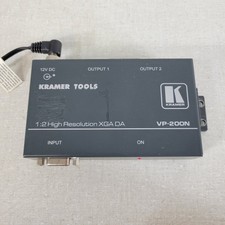 Kramer VP-200N 1:2 UXGA VGA Distribution Amplifier Amp DA 15-Pin HD 12V PSU
