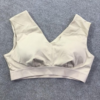 Tommie Copper Sports Bra Womens XL Beige Shoulder Support V Neck Copper Znergy