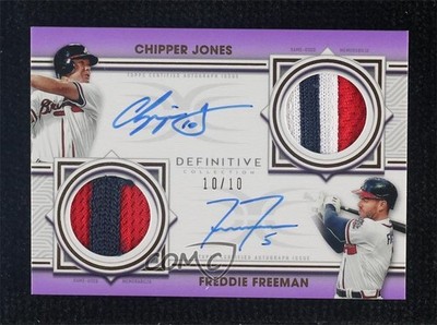 2022 Definitive Collection Purple 10/10 Chipper Jones Freddie Freeman Auto 0c3