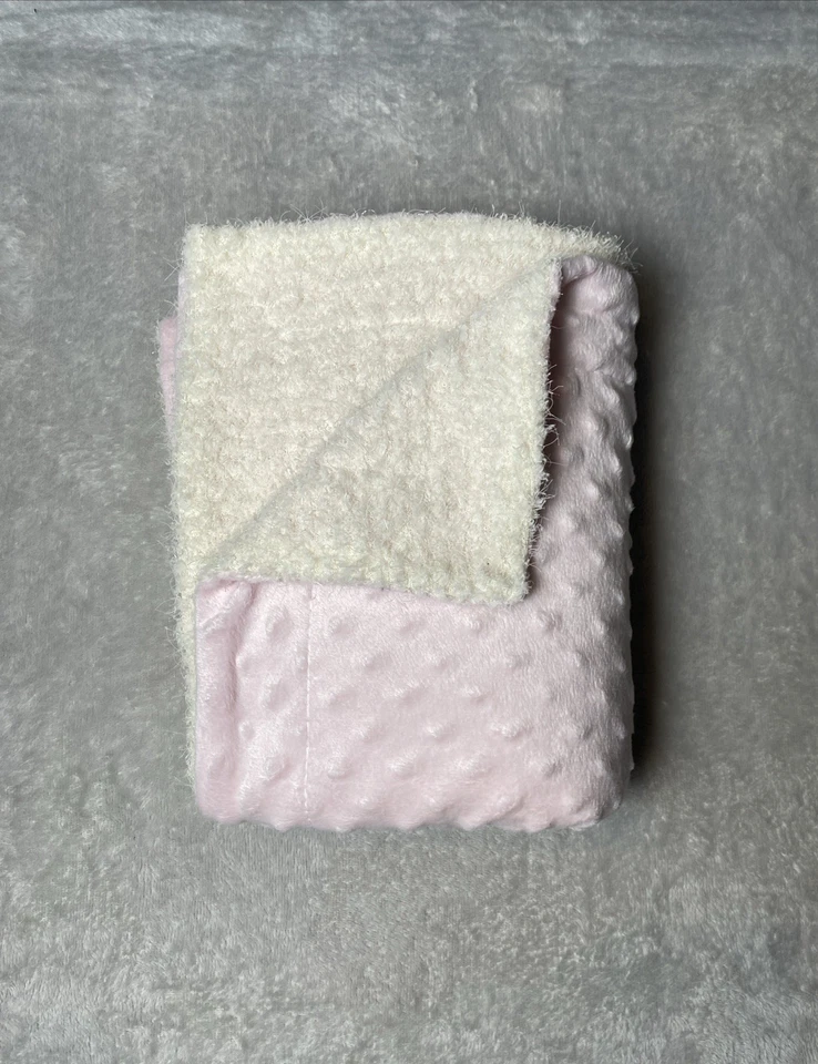 Manta Bebé Zak & Zoey Rosa Minky Punto Elevado Golpe Suave Reversible Brillante Crema Foto 2 de 4