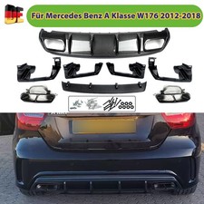 für Mercedes A Kl. W176 A45 Sport Line 2012-18 Heckdiffusor Carbon Look Auspuff für Mercedes A Kl. W176 A45 Sport Line 2012-18 Heckdiffusor Carbon Look Auspuff