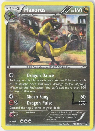 Haxorus 111/162 Holo Rare BREAKthrough Pokemon Lightly Played