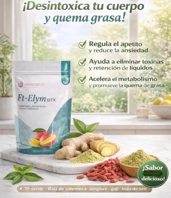 Ismerely Ft-Elym DTX Sabor MANGO quema grasa, desintoxica, elimina toxinas