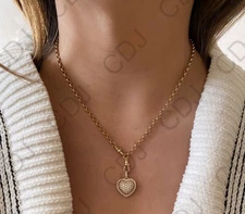 Classy Real Moissanite  Thanksgiving Gift 4 Men's Heart Charm Pendant 925 Silver