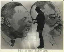 1984 Press Photo Artist Amos Johnson works on mural "A Love Supreme."