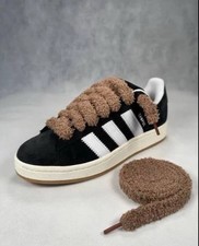 Schn&uuml;rsenkel Fluffy/Pl&uuml;sch Braun Neu