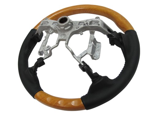 INNOVA 2012-2014 STEERING WHEEL OE YELLOW WOOD BLACK for TOYOTA - Picture 6 of 7