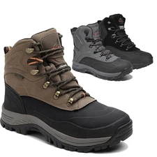 Men's Waterproof Insulated Winter Snow Boots Warm Lining Ankle High Hiking Boots