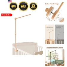 Crib Mobile Holder, HBM Wooden Mobile Arm  Hanger for Crib, Nursery Decor fo...