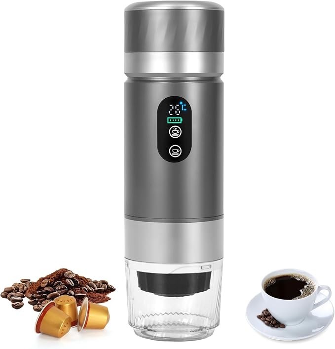 Macchina del Caffe Portatile 3 in 1 Portable Espresso Maker per Capsule e Caffè