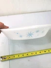 Vtg MCM Atomic Starburst Divided Casserole Dish Retro 1960s Milk Glass