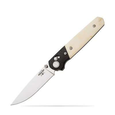 Bear & Son Lawman Slidelock Knife White Bone Handle 2.75 Inch Blade Made in USA