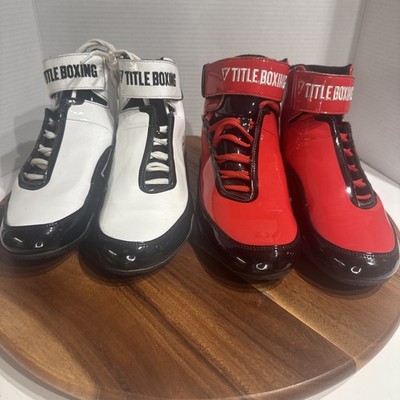 2 Pairs Of TITLE Boxing Ring Mamba Shoes Men s Size 7 White &Black, Red & Black