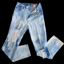 Vintage 1985 Levi  s 501 USA High Rise Acid Wash Distressed Jeans, sz 9 25x30 