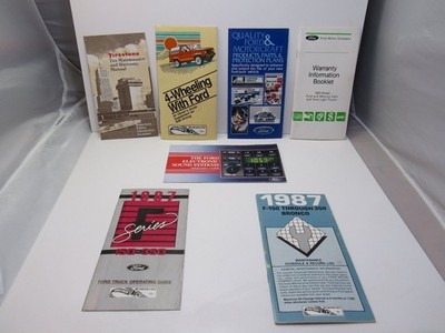1987 Ford Truck F-Series F-150 Bronco Owner Manuals Service Lot OEM