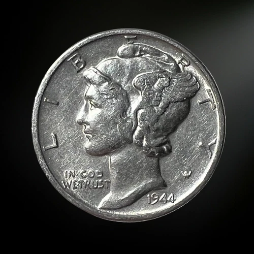 1944 P Philadelphia Mercury Silver Dime About Uncirculated (AU)