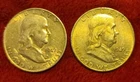 VINTAGE 1949 & 1949-D FRANKLIN HALF DOLLARS 2 BETTER DATES DENVER RARER COIN AU+