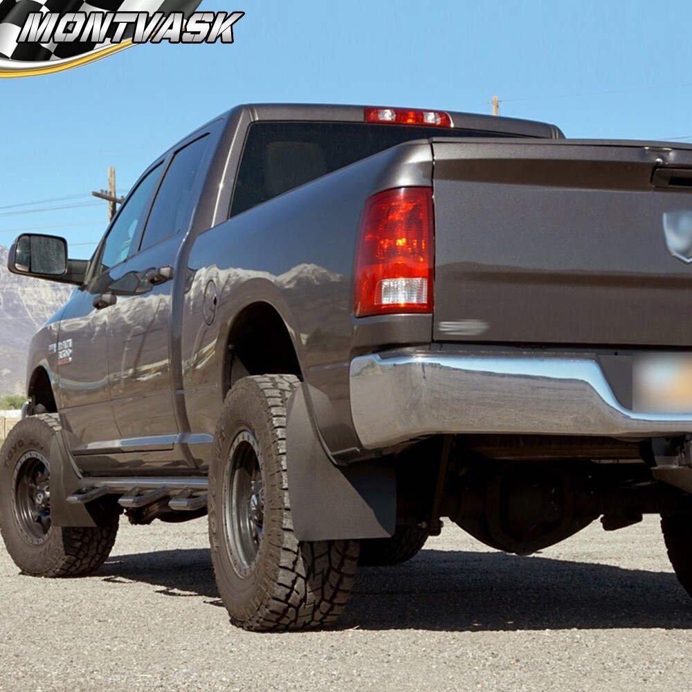 4 Pcs Front Rear Splash Mud Guards Flaps For 09-18 Dodge Ram 1500 2500 3500