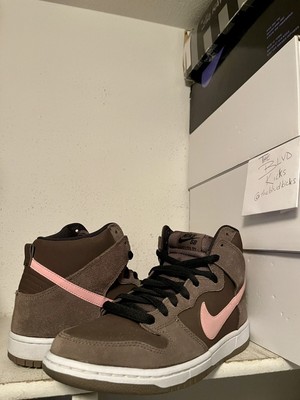 nike sb dunk high chocolate pink