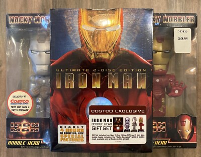 Iron Man (DVD, 2008, 2-Disc Set, Costco Iron Man Bobblehead Giftset)