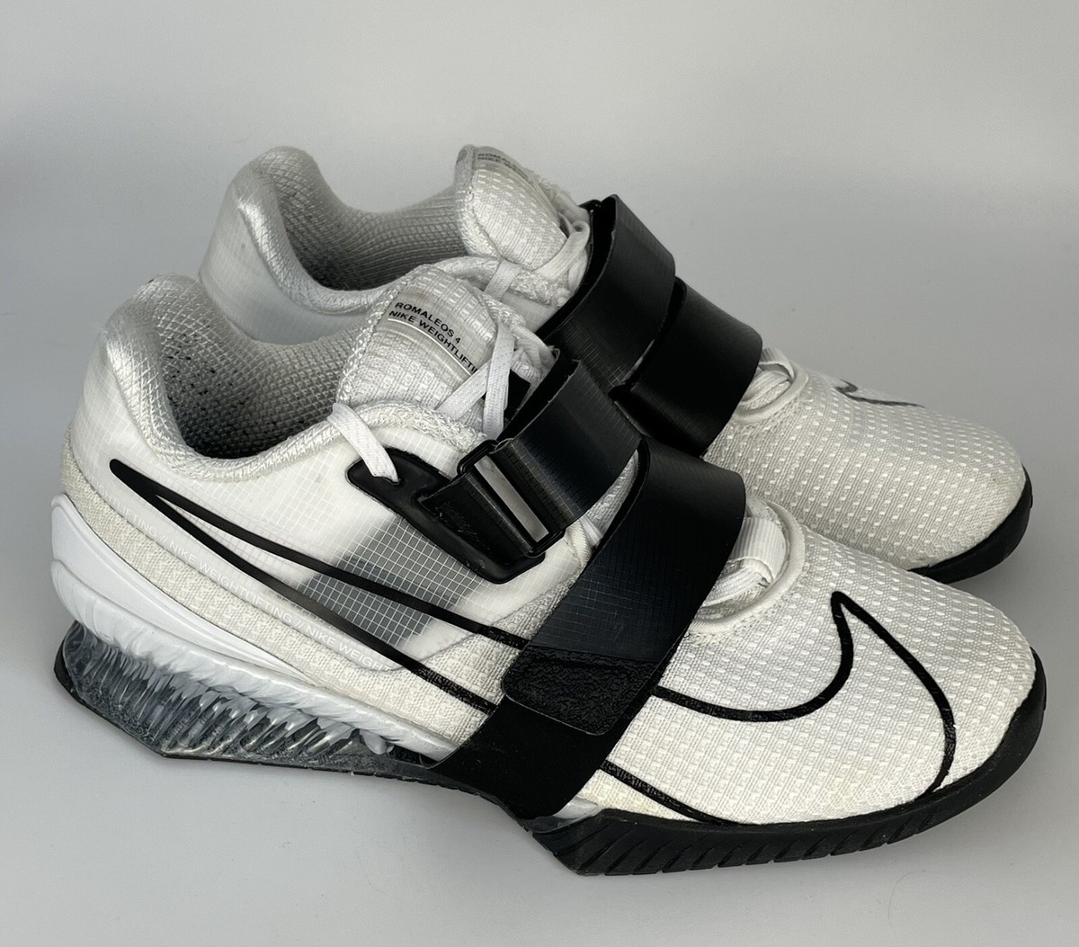 Nike Romaleos 4 Mens Sz 7 Weightlifting Shoes White Black