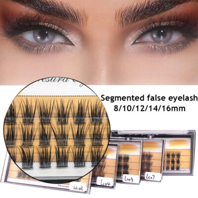 Segmented Individual Cluster Natural Long Eye Lashes Fake False Eyelashes Soft  