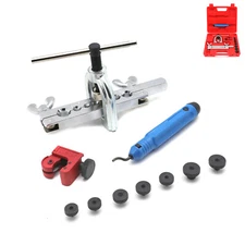 Double Flaring Brake Line Tool Tubing Car Truck Tool w/ Mini Pipe Cutter Deburre