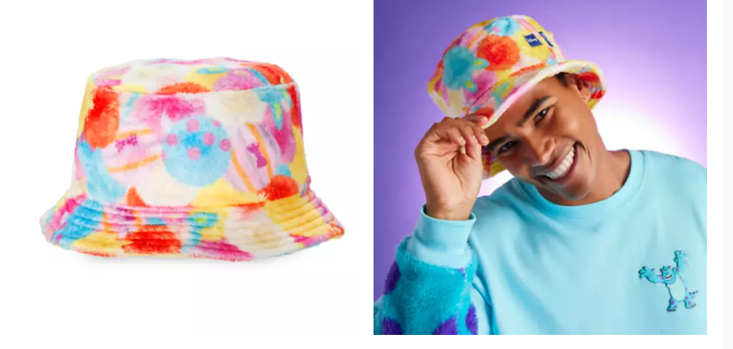 Disney Jersey Spirit Pixar Fuzzy Bucket Hat NIP Multi Colors 