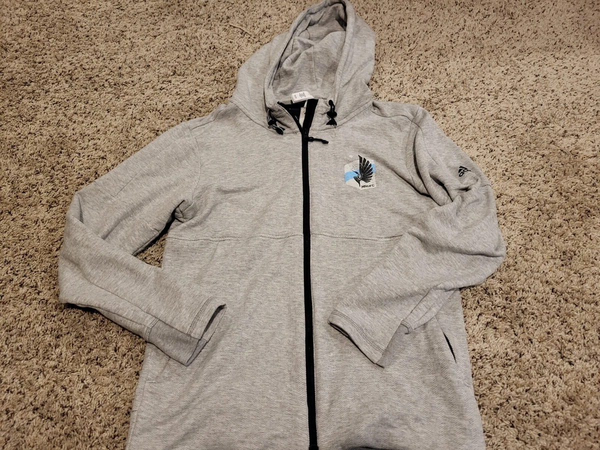 Minnesota United FC Adidas Grey Full Zip Hoodie Sweatshirt Size Medium