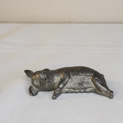 Vintage Pewter Cast Pig And 3 Piglets - Picture 3 of 10