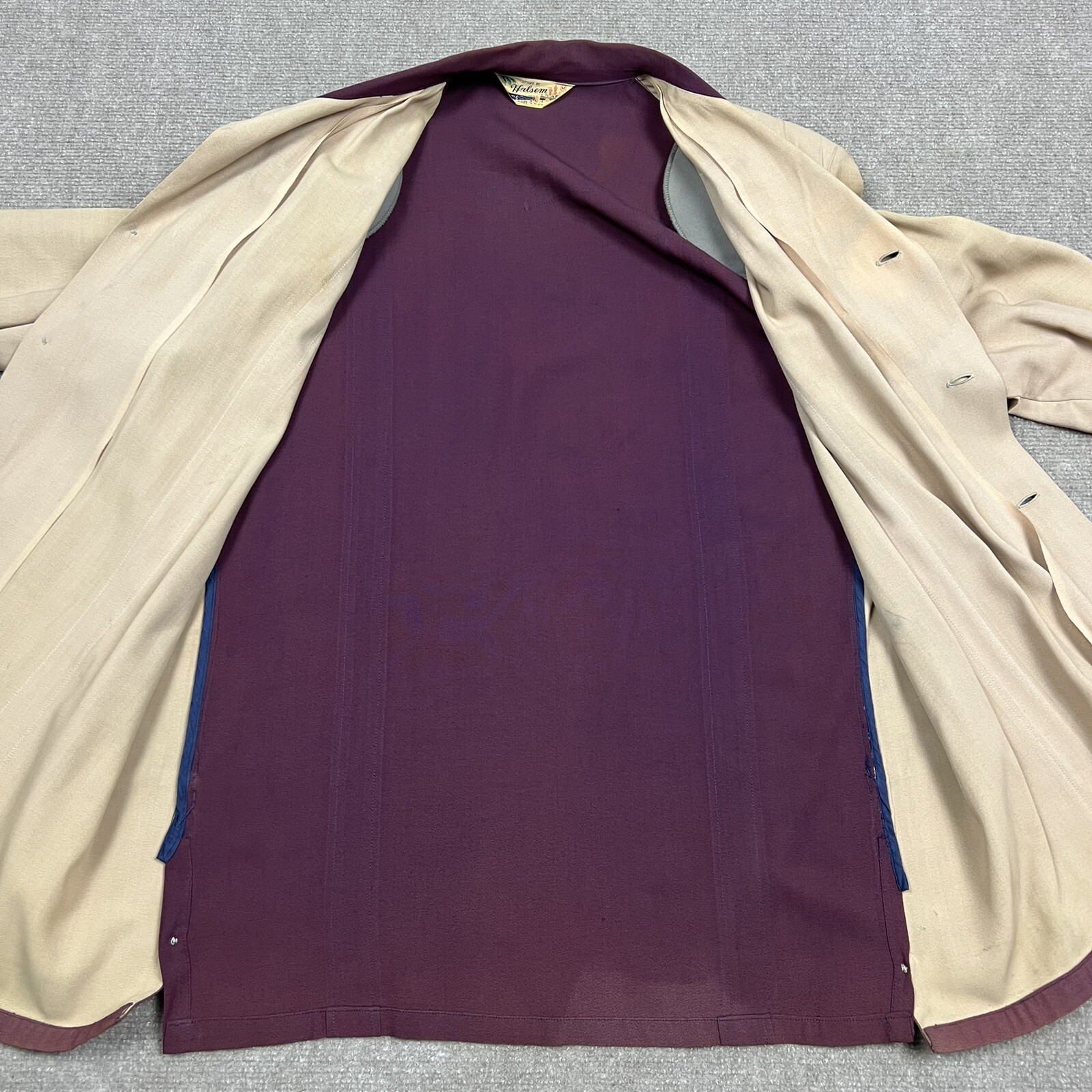 Vintage 40s 50s Halsem Gabardine Hollywood Blazer Jacket Mens Medium Rockabilly image 6