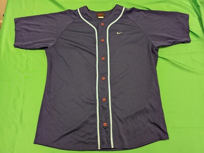 Vintage 90's Nike Cursive Hand Writing Big Logo Baseball Jersey