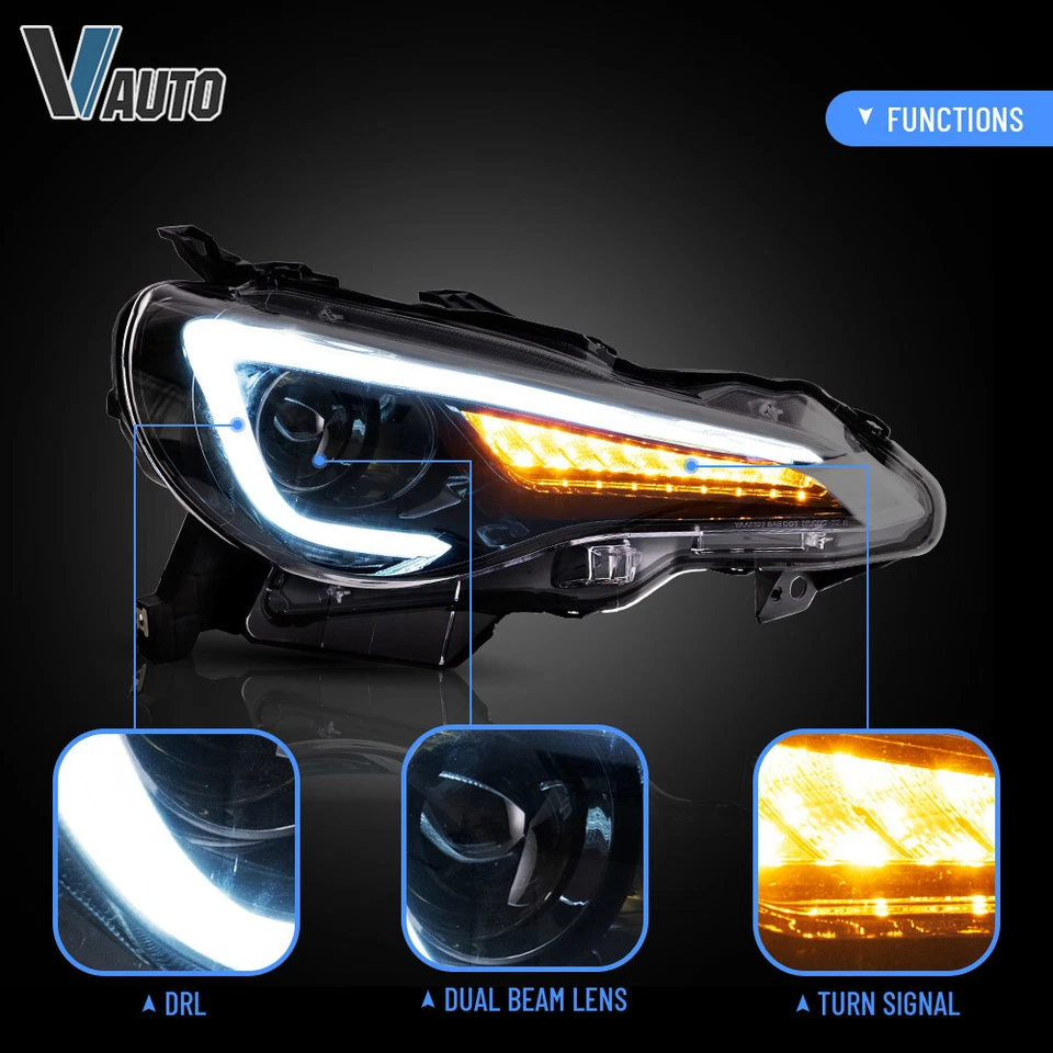 VLAND LED Headlights Sequential For Toyota 86/Scion FRS/Subaru BRZ +Tail Lights - Image 2 of 4
