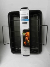 New Calphalon 16x12" Hard-Anodized Non-Stick Roaster with Rack  W30K