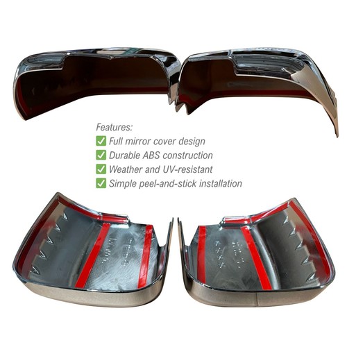 Cubiertas de espejo completas cromadas cromadas para Honda Ridgeline 2006 07 08 09 10 11 12 13 2014 - Imagen 5 de 9