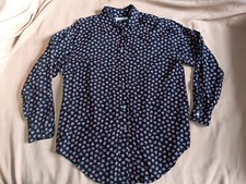 Banana Republic Black Floral Dress Shirt Button Up Long Sleeve Mens Size L SALE