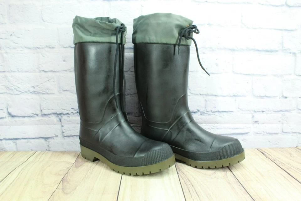 Botas de invierno LL Bean para hombre de goma negras impermeables aisladas a media pantorrilla talla 8 Foto 3 de 4