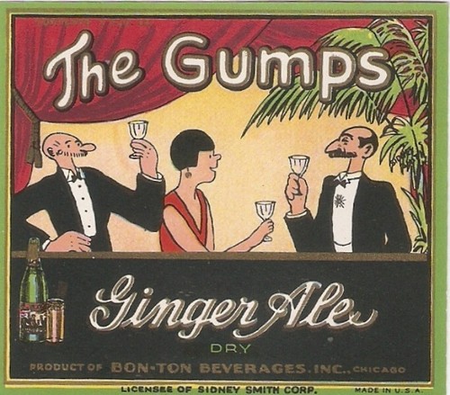 Antique "The Gumps" 1920s Soda Label | Bon-Ton Gingerale | NOS Unused Original