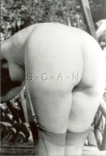 1940s-60s (4 x 6) Repro Nude B/W Photo- Endowed- Garter- Stockings- Round Butt 2