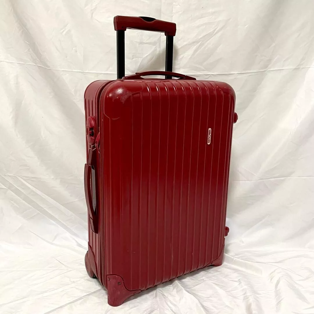 Rimowa Suitcase Red 35L 2 Wheels Carry on size Polycarbonate From Japan  Used