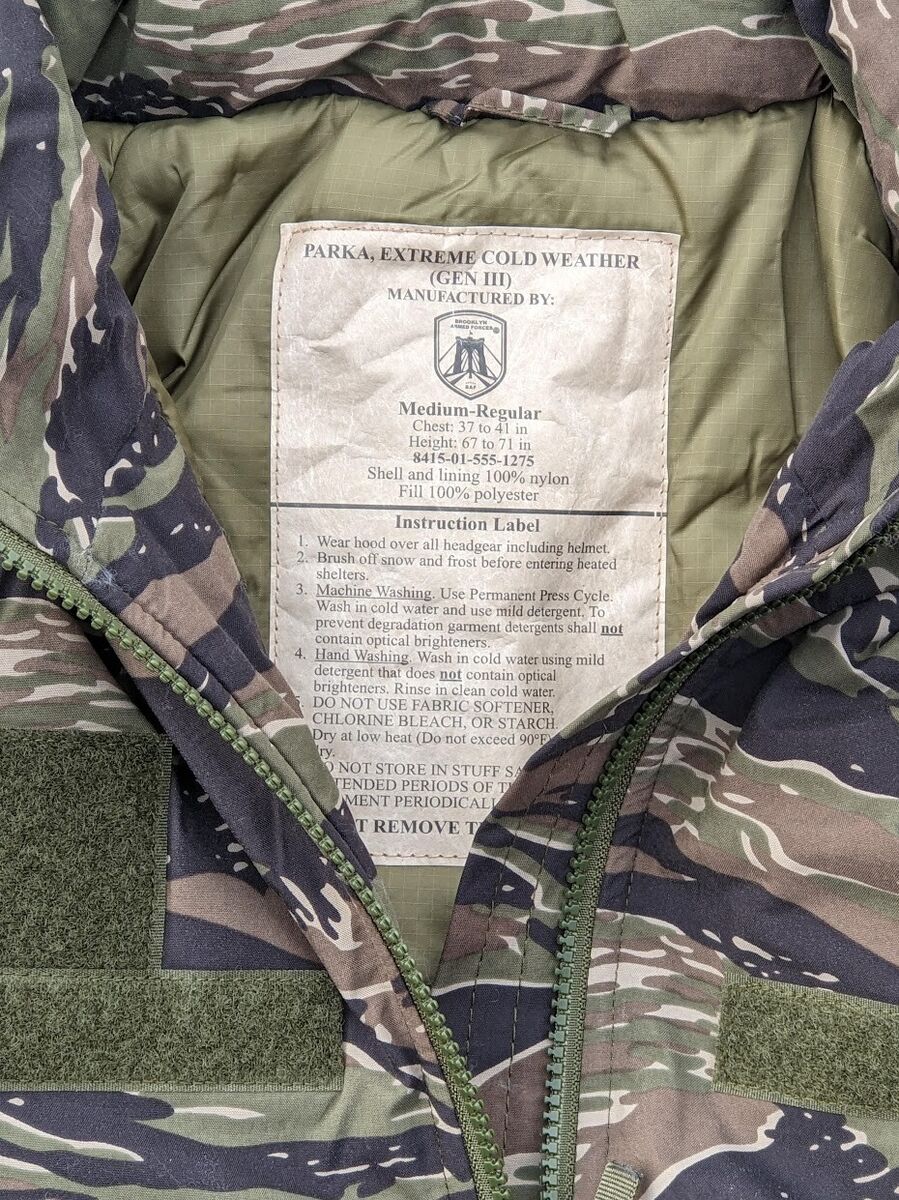 US Army Cold Weather Parka Primaloft Jacket ECWCS Tiger US Army Cold Weather Parka Primaloft Jacket ECWCS Tiger