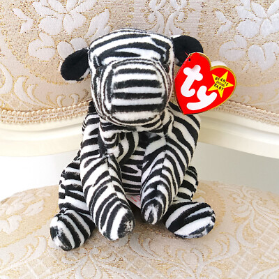 Ziggy Zebra 1995 TY Beanie Babies Original Hang Tag & P.V.C. Pellets style 4063