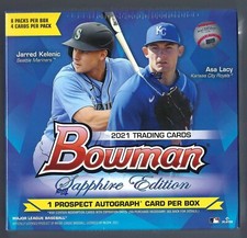 2021 Bowman Sapphire Edition Baseball Hobby Box Red Orange Blue Auto Ref RC ????