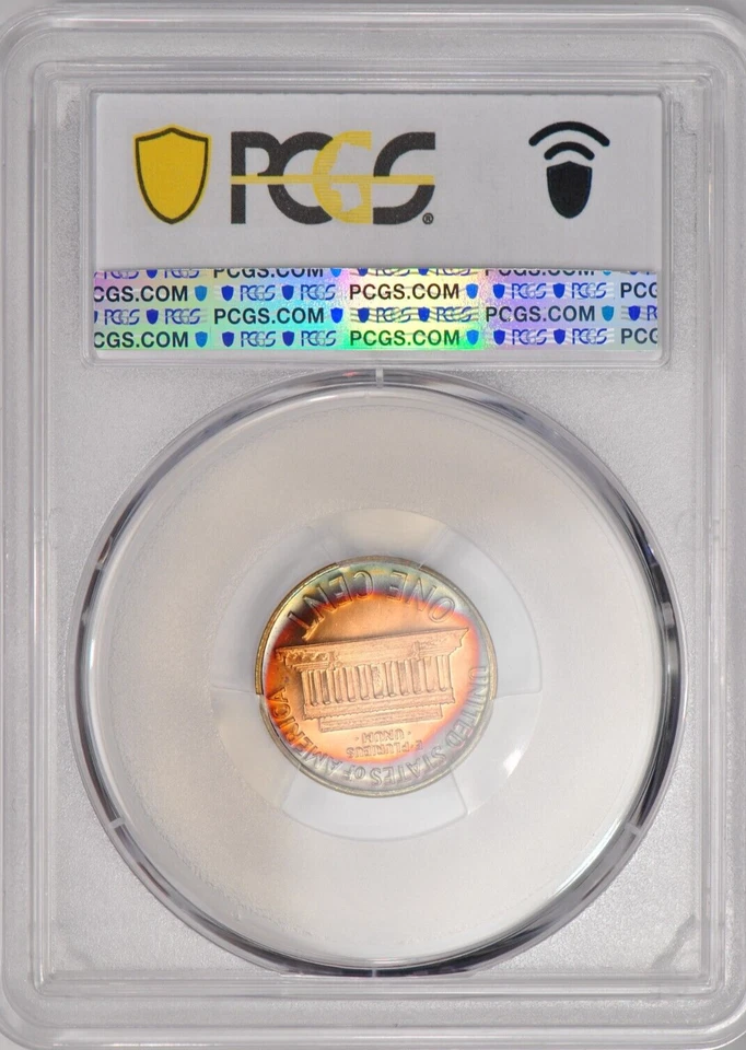 1966 SMS TONED Lincoln Memorial Cent PCGS SP67RB MS 67 RB Toning Coin 1C - Image 2 of 4