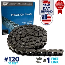 #120 Roller Chain 10 Feet with 1 Connecting Link