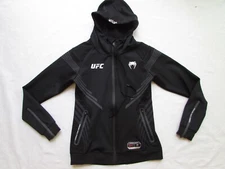 UFC Venum Hoodie Womens Black Walkout  Night Full Zip Jacket Stretch FN2021 Sz L