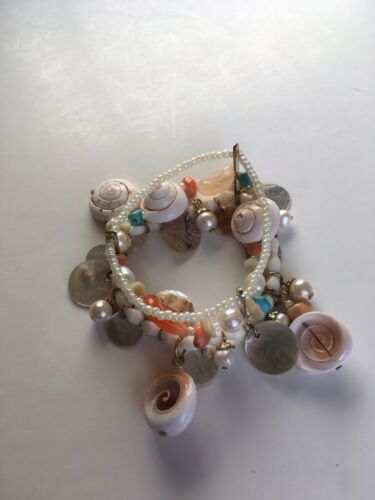 Pearl Sea Shell OCEAN Mermaid Gemstone Bracelet Wi