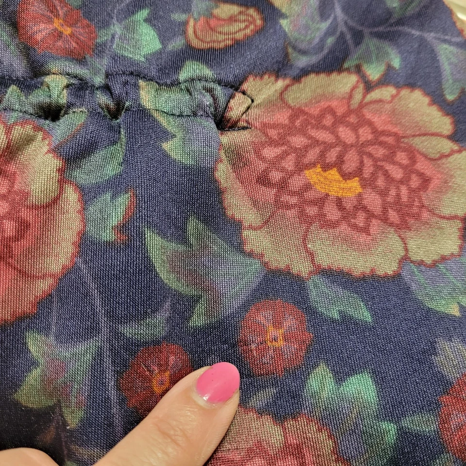 Pullover Anthropologie Cuarto Cremallera XS Floral Sábado Domingo Freesia Top DEFECTUOSO Foto 3 de 4