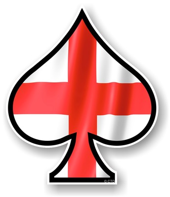 ACE OF SPADES With St Georges Cross England Flag Vinyl Car Helmet ...
