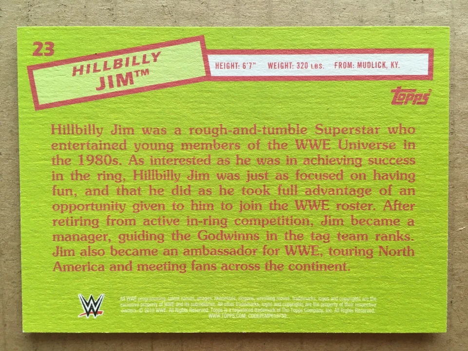 2015 Topps Heritage WWE BLACK Parallel ***YOU PICK/FINISH YOUR SET*** 1:6 Hobby - Image 2 of 4